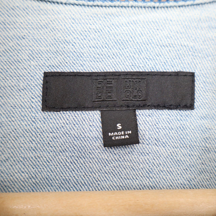 Uniqlo Womens Denim Trucker Jacket Light Wash Blue Stretch Size S