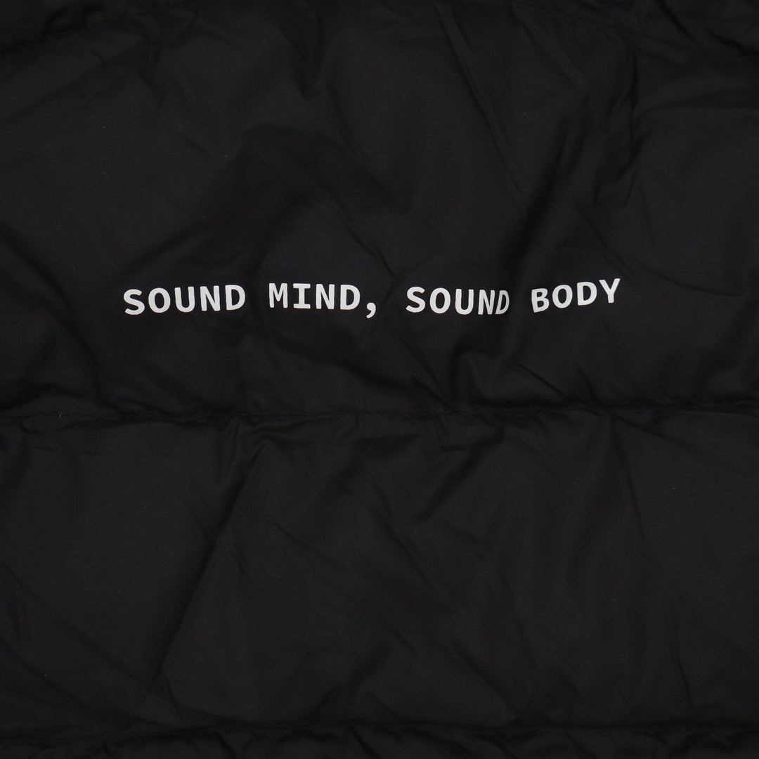 Asics Sound Mind Sound Body Black Down Puffer Vest Womens Medium Zip Up