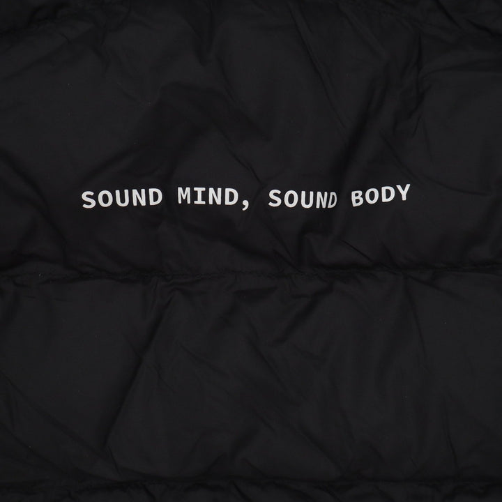 Asics Sound Mind Sound Body Black Down Puffer Vest Womens Medium Zip Up