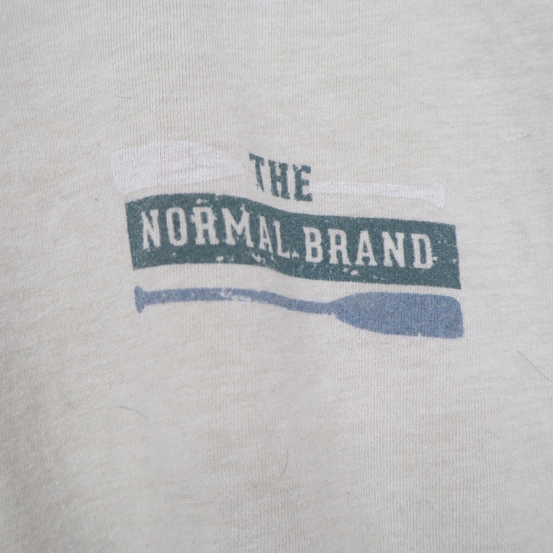 The Normal Brand Mens Small Oatmeal Beige Canoe Forest Graphic T-Shirt