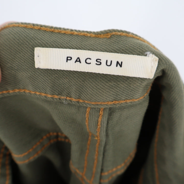 PacSun Green Carpenter Pants Double Knee Utility Workwear Straight Leg Size 27