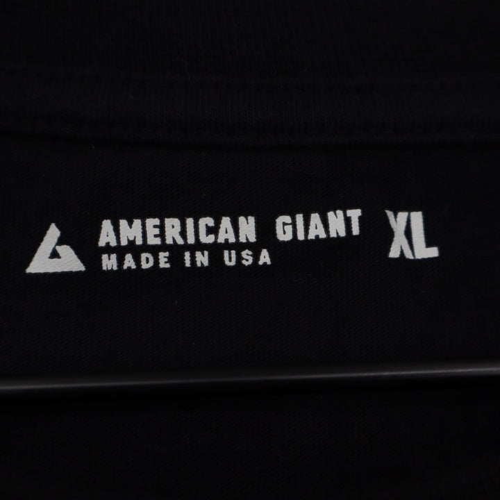 American Giant T-Shirt Mens XL Black Cotton Short Sleeve Front Pocket Outdoor