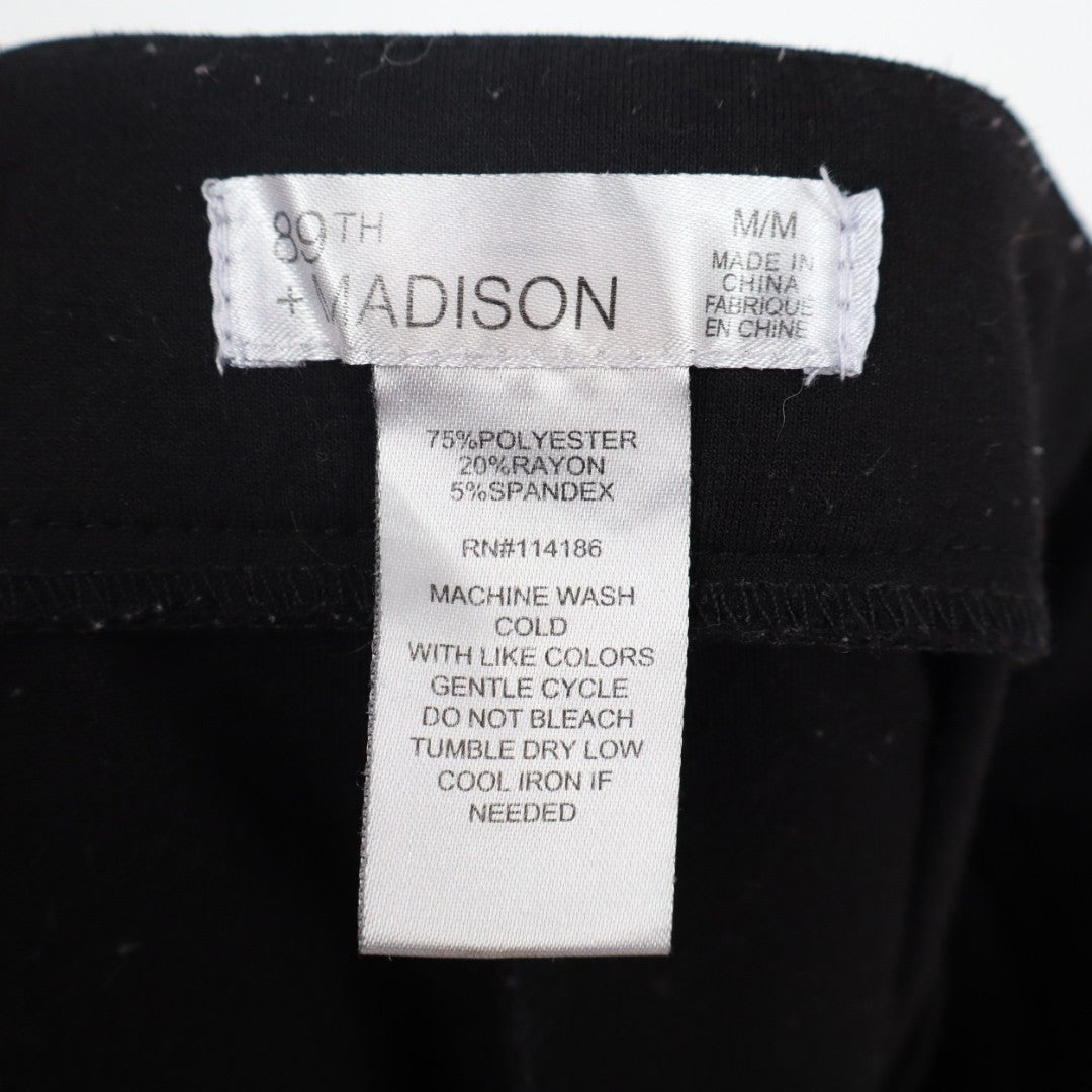 89th & Madison Dress Pants Womens Medium Black Stretch High Rise Straight Leg