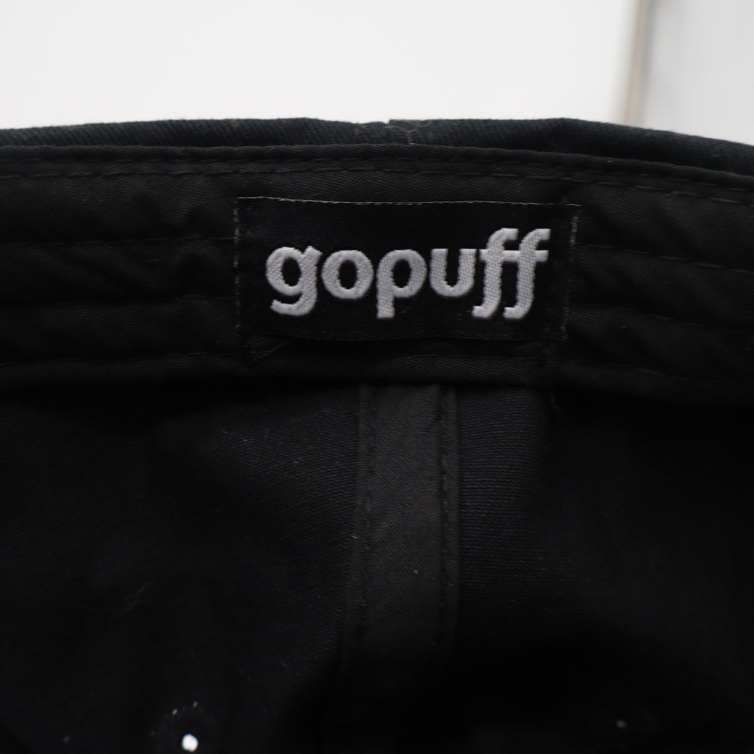 Gopuff Baseball Cap Mens Black Embroidered Logo Strapback Hat