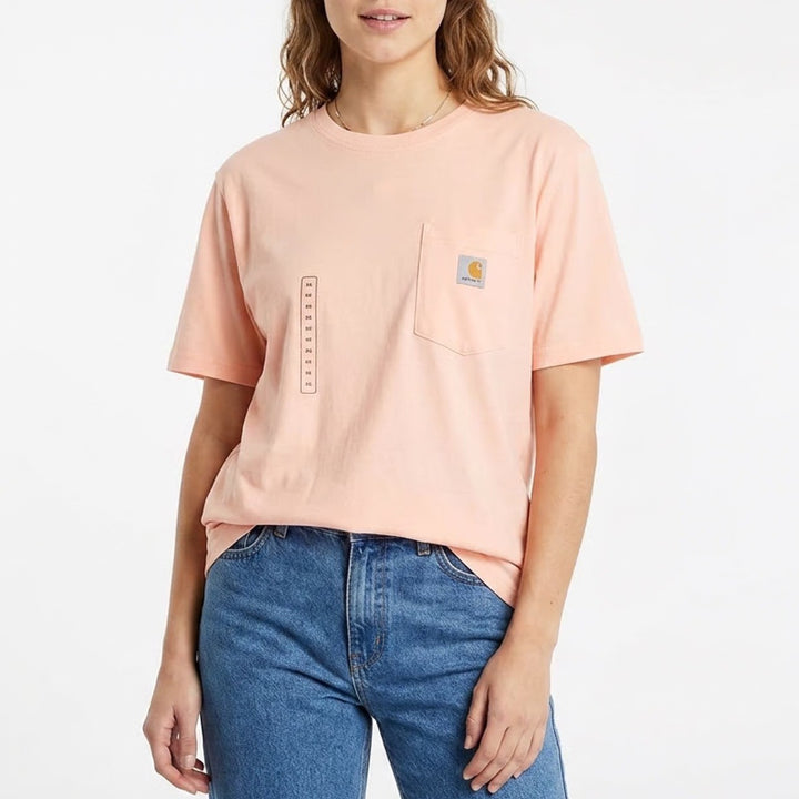 Carhartt Womens Loose Fit Pocket T-Shirt Peach XS New