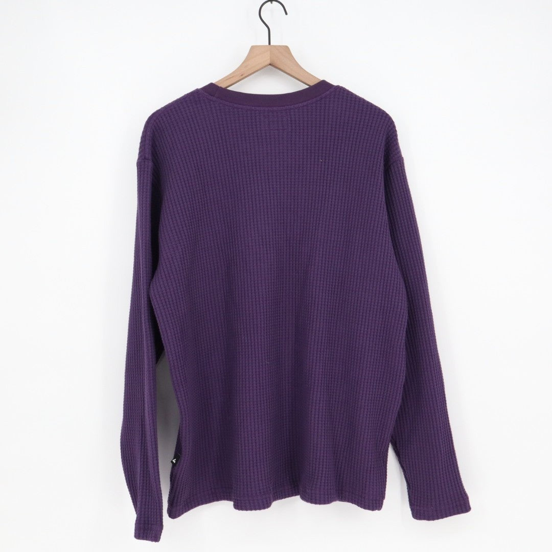 American Giant T-Shirt Mens XL Purple Cotton Stretch Waffle Knit Long Sleeve