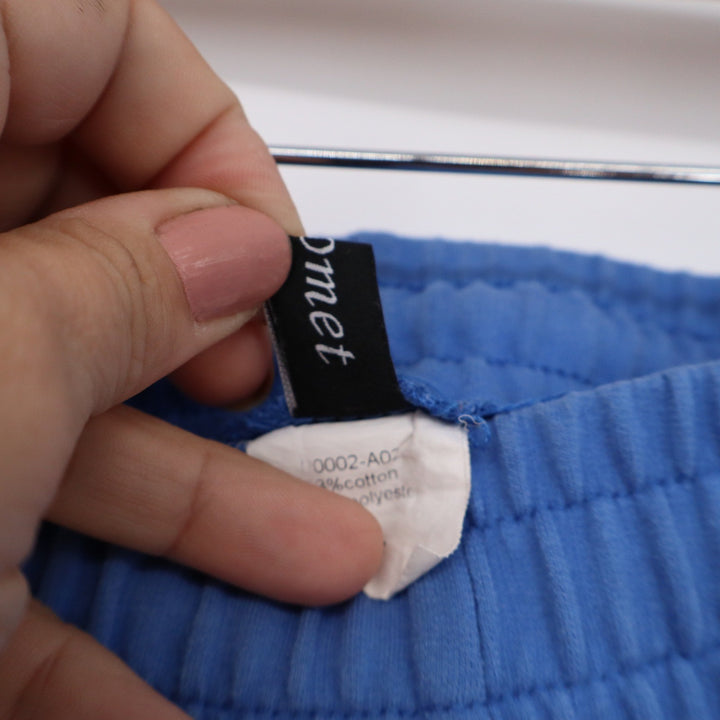 Automet Blue Sweat Shorts Womens Large Elastic Waist Pockets