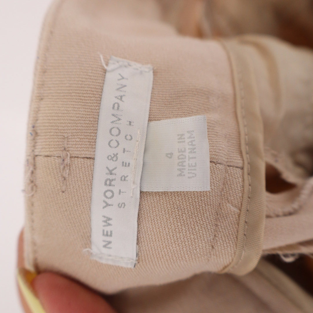 New York & Company Stretch Tapered Ankle Pants Beige Tan Size 4 Business Casual