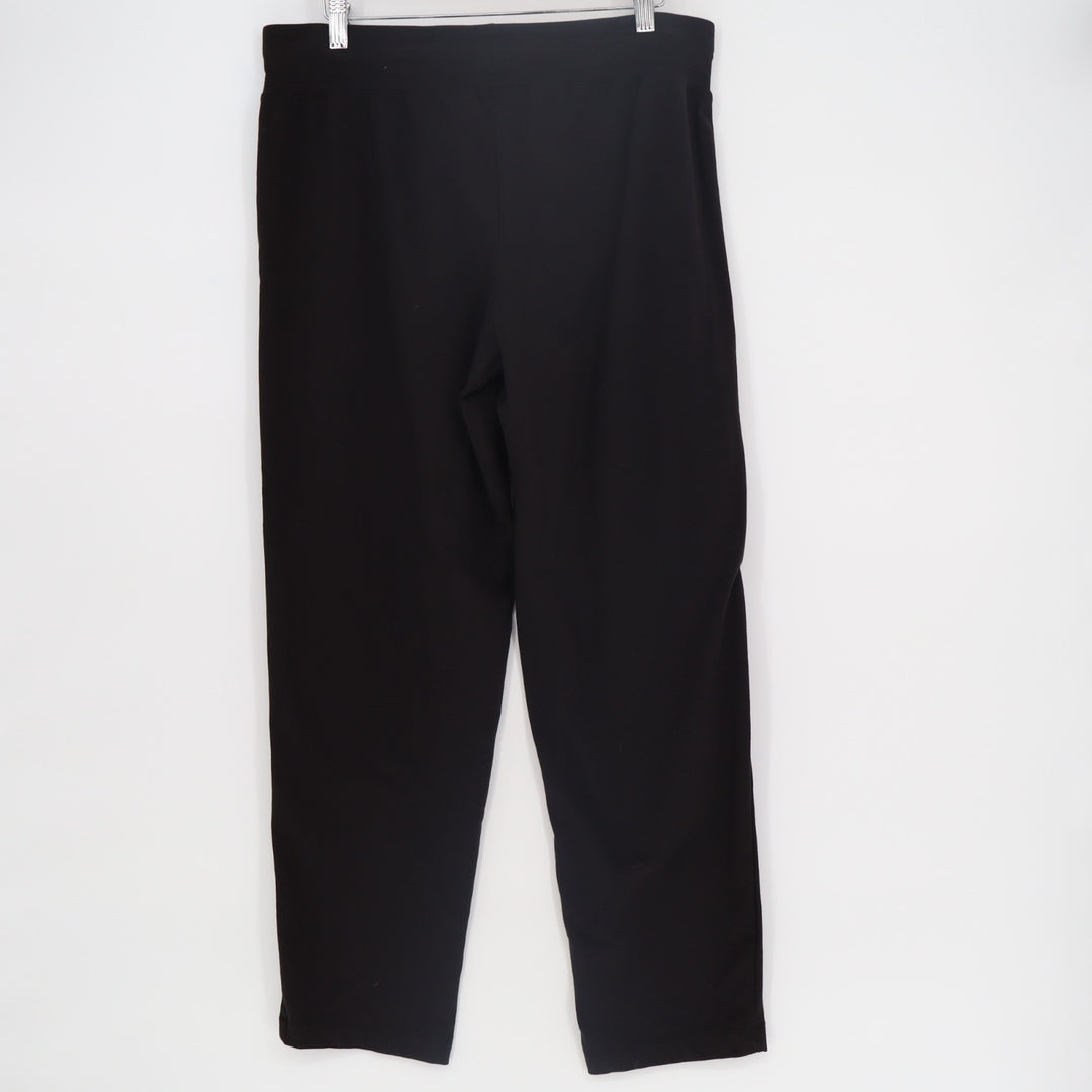 Athletic Works Track Pants Womens M(8-10) Black Cotton Stretch Slash Pockets