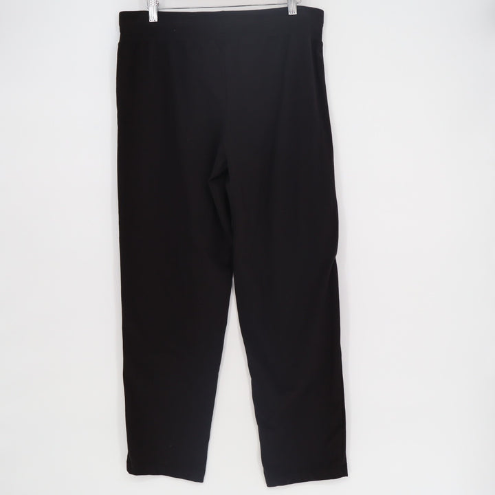 Athletic Works Track Pants Womens M(8-10) Black Cotton Stretch Slash Pockets