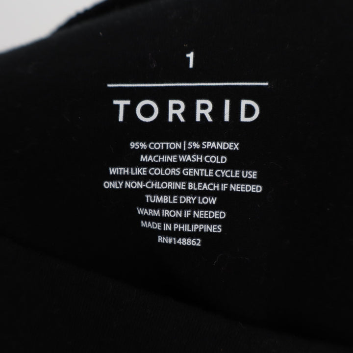 Torrid Tank Top Womens 1X Black Cotton Stretch Mock Neck Sleeveless Pullover