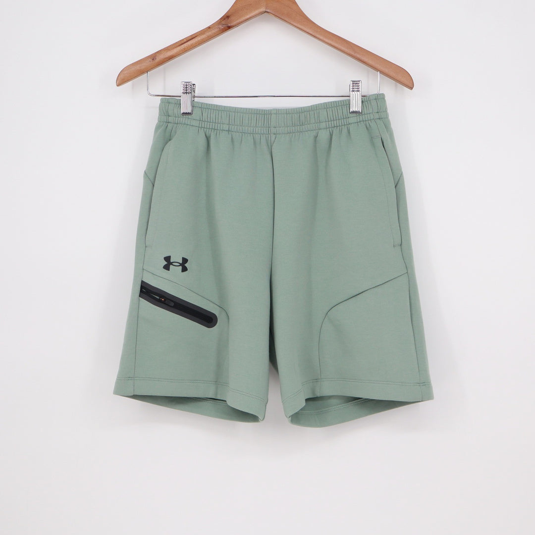 Under Armour Mens Unstoppable Fleece Shorts Sage Green Size Small NEW