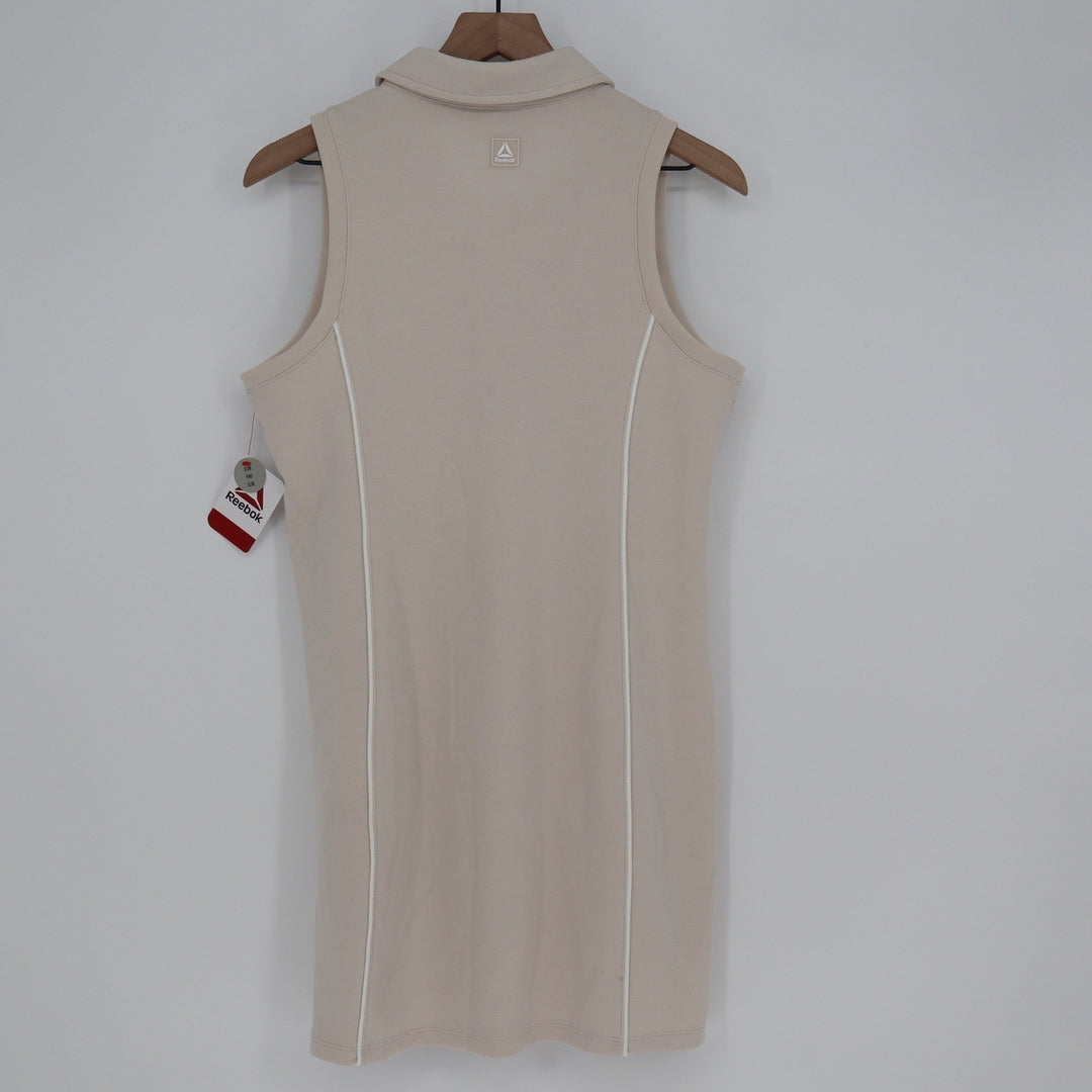 Reebok Team Player Polo Dress Pumice Stone Beige Sleeveless Mini M