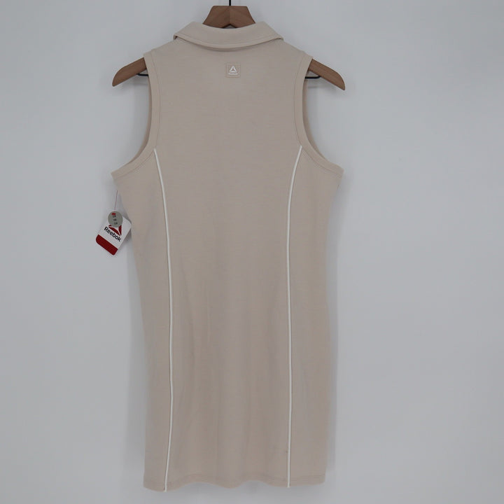 Reebok Team Player Polo Dress Pumice Stone Beige Sleeveless Mini M