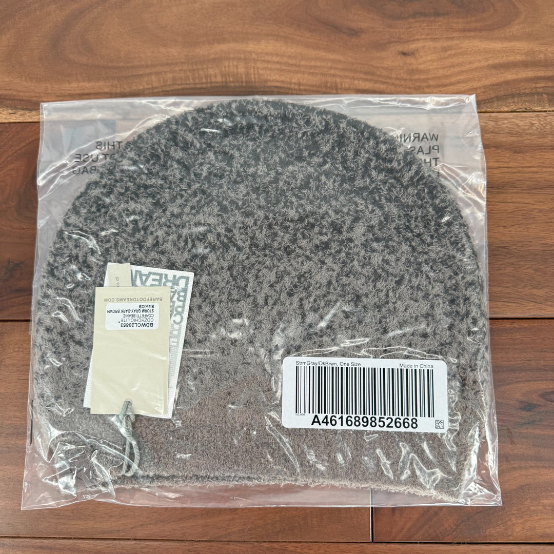 Barefoot Dreams CozyChic Lite Confetti Beanie Hat Womens Gray Brown Knitted