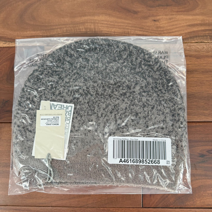 Barefoot Dreams CozyChic Lite Confetti Beanie Hat Womens Gray Brown Knitted