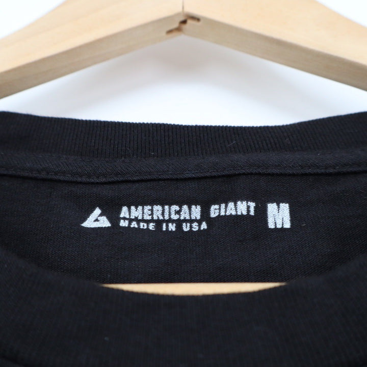 American Giant Mens Black Crew Neck T Shirt Made in USA Size Medium