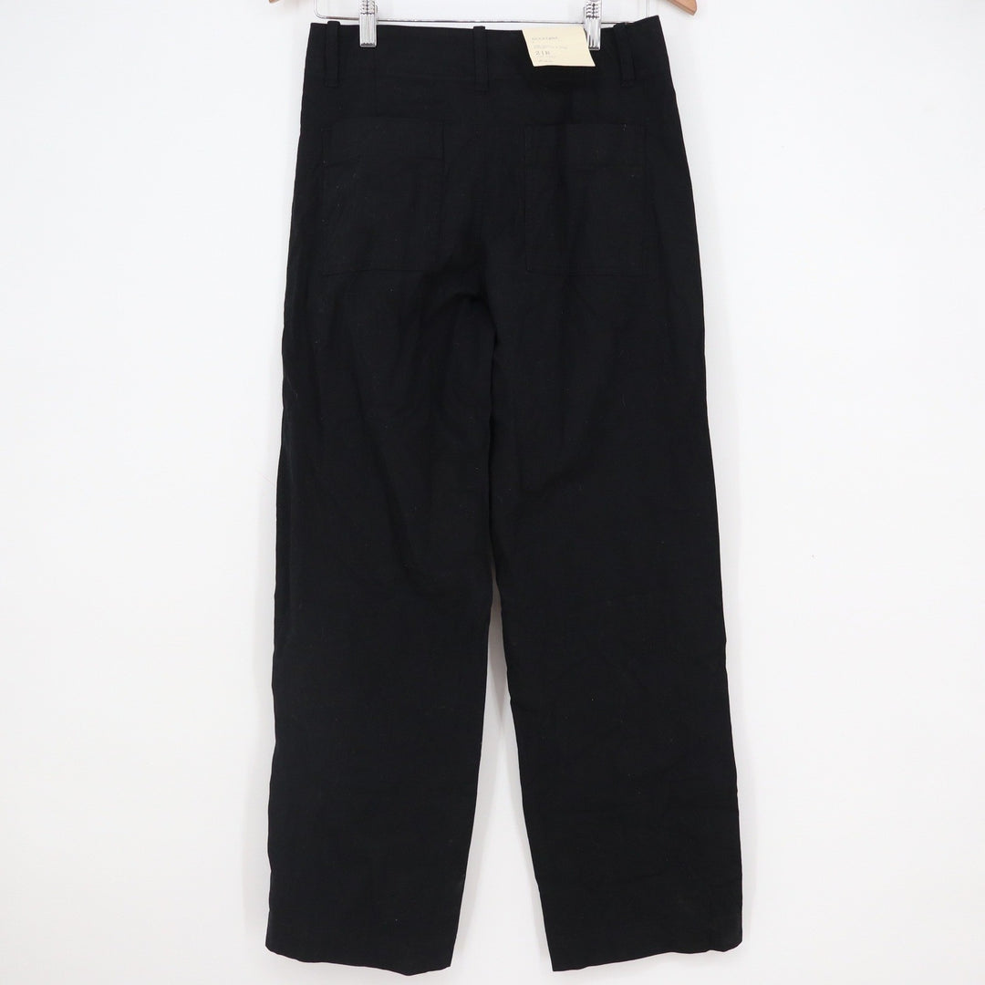 A New Day Womens Black High Rise Straight Leg Stretch Cotton Pants Size 2