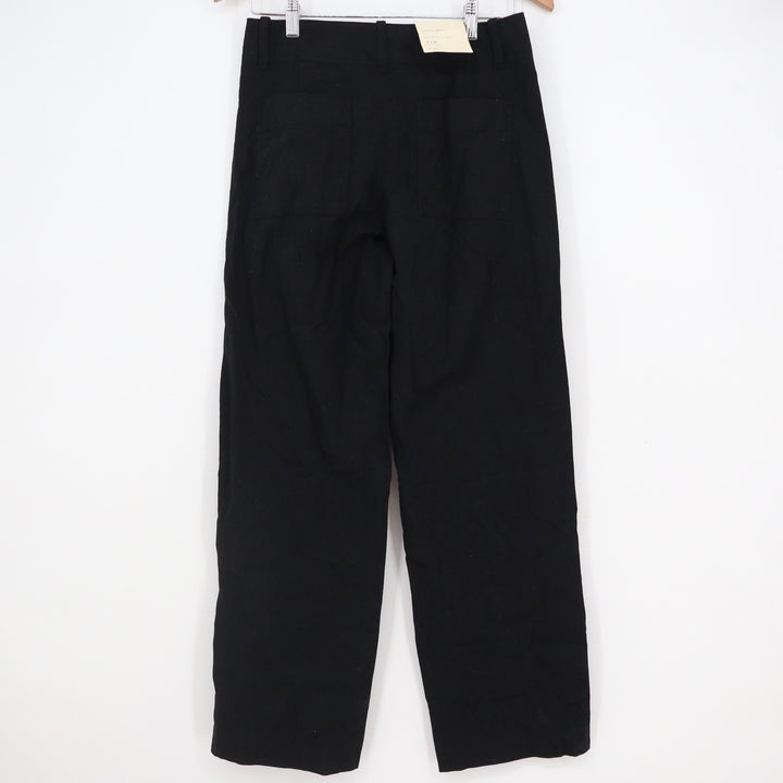 A New Day Womens Black High Rise Straight Leg Stretch Cotton Pants Size 2