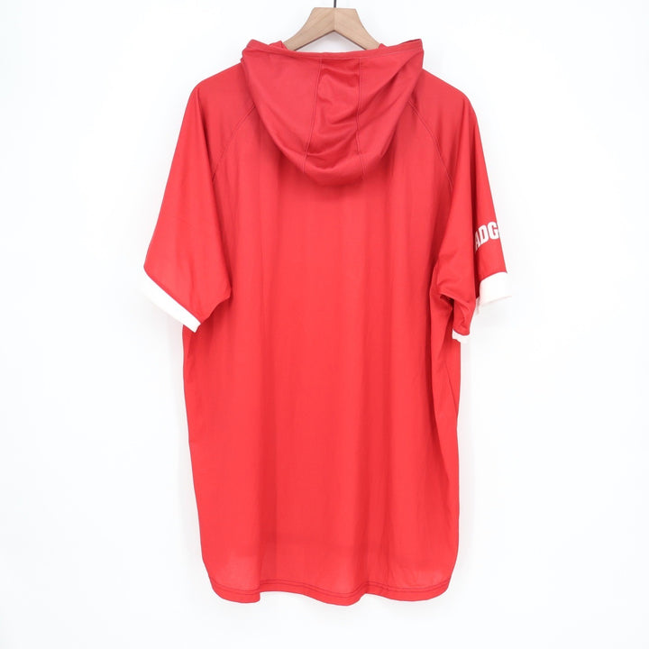 Under Armour Wisconsin Badgers Basketball Short Sleeve Hoodie Red Mens 2XL