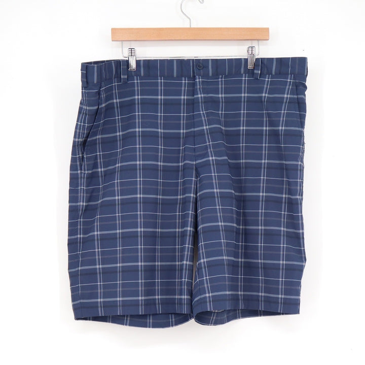 Nike Golf Mens Navy Blue Plaid Fit Dry Performance Shorts Size 42