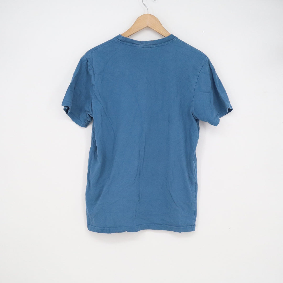 Bula Fiji Designs Mens Blue Graphic T-Shirt Fiji Islands Map Print Size M