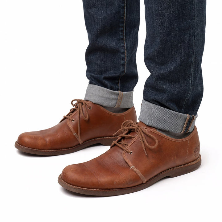 Timberland Oxford Mens Earthkeepers Brown Anti-Fatigue Leather Casual Good