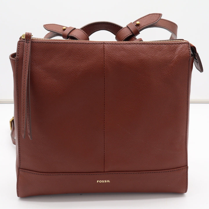 Fossil Camilla Small Convertible Backpack Brown Pebbled Leather Bag