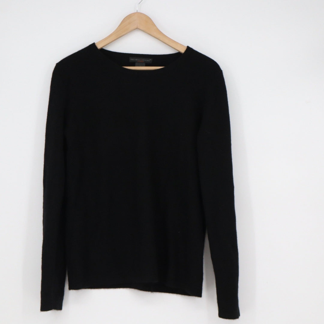 Preswick & Moore Cashmere Sweater Womens Large Black Crew Neck Long Sleeve Knit