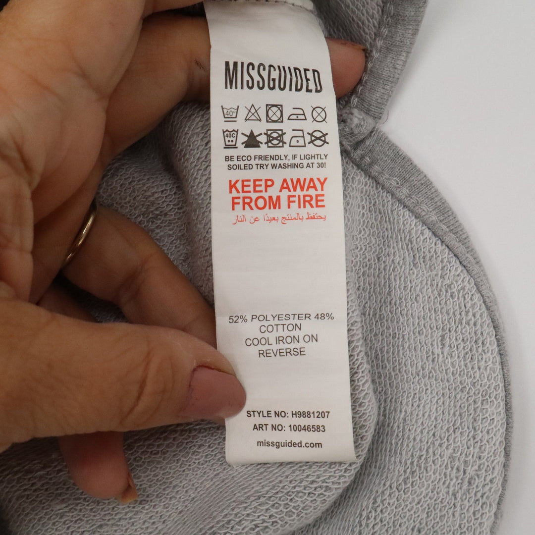 Missguided Women's Heather Grey Sweat Shorts Dolphin Hem Drawstring Size 4
