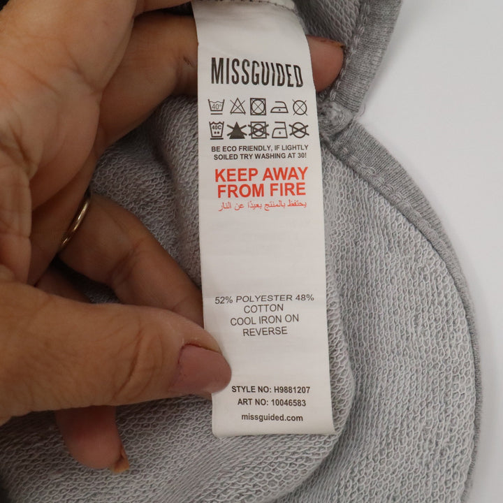 Missguided Women's Heather Grey Sweat Shorts Dolphin Hem Drawstring Size 4