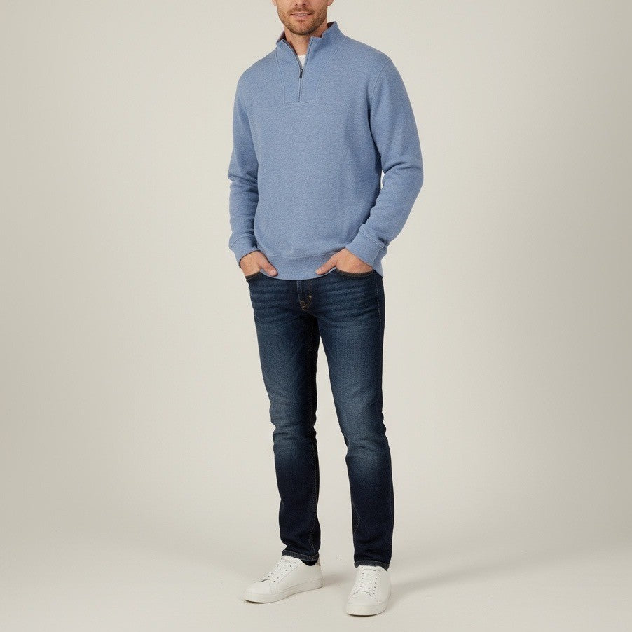 Kirkland Signature XL Blue 1/4 Zip Pullover Sweatshirt 100 Cotton Men's Casual