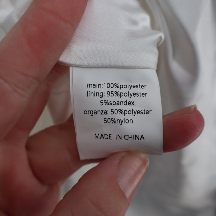 Showpo Cailene Ivory Strapless Pearl Mini Dress with Bow Train Size 12
