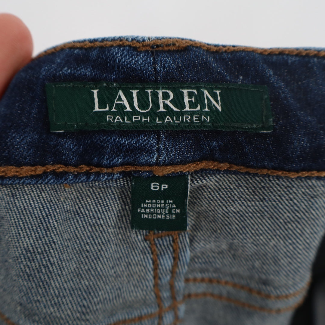 Lauren Ralph Lauren Straight Jeans Womens 6P Blue Dark Wash Denim Cotton Stretch