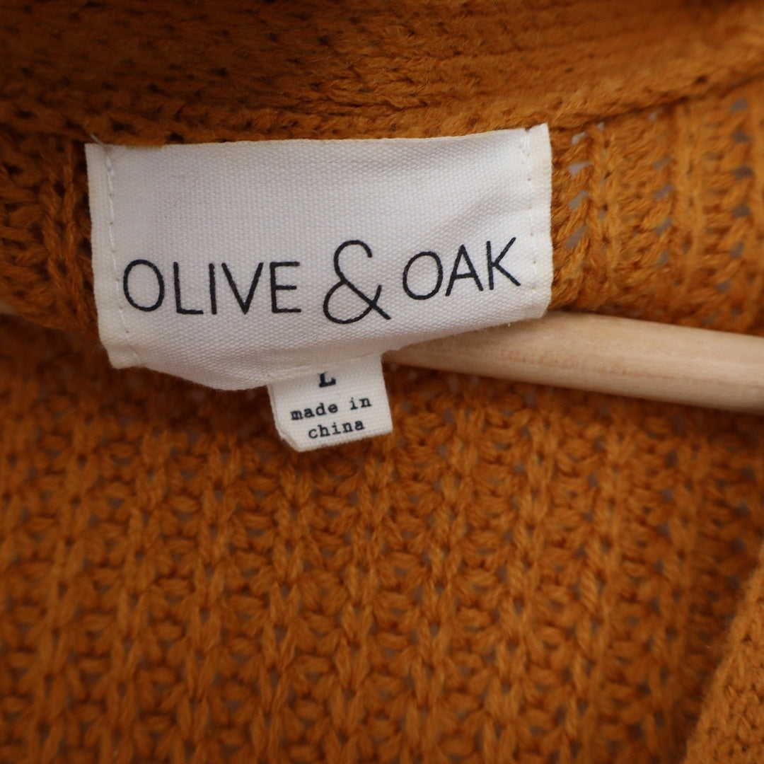 Olive & Oak Mustard Yellow Shaker Knit Longline Cardigan Sweater L