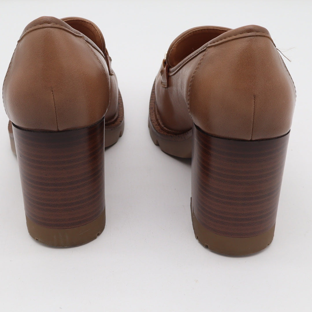 Patrizia by Spring Step Dajah Tan Platform Lug Sole Block Heel Loafers 38 7.5-8