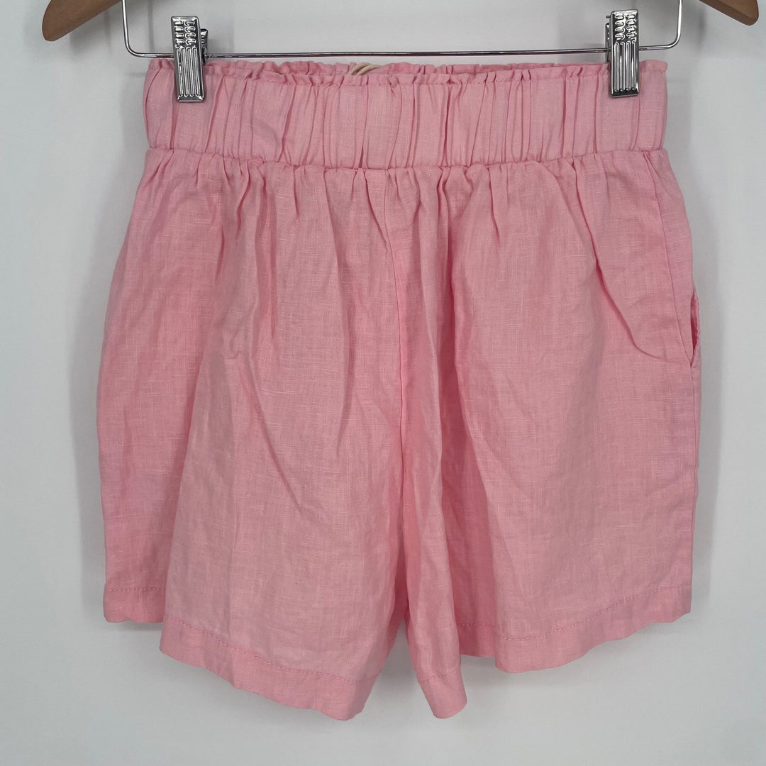 BLANKNYC Womens Flying Solo Pink Linen Blend Elastic Waist Shorts