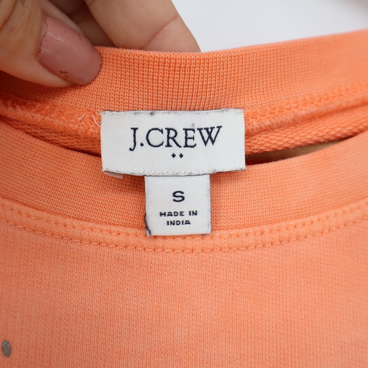 J.Crew Womens Ombre Dip-Dye Cotton Sweatshirt Orange Pink White Small