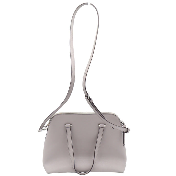 Kate Spade Satchel Womens Medium Larchmont Avenue Dome Gray Leather Crossbody