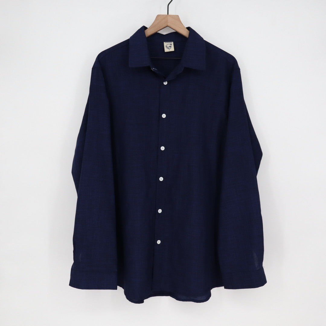 HARD DADDY Navy Blue Plaid Long Sleeve Button Down Shirt Mens XL Cotton