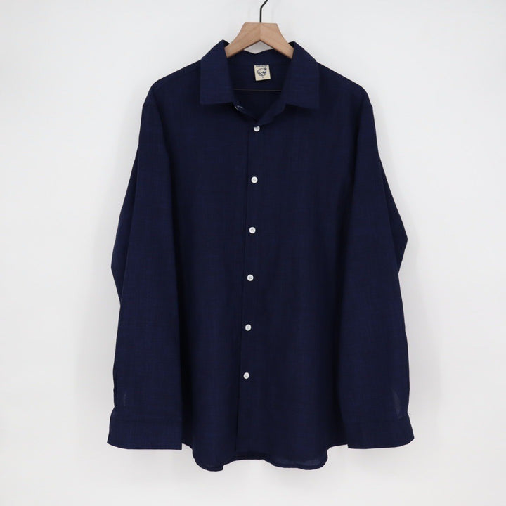 HARD DADDY Navy Blue Plaid Long Sleeve Button Down Shirt Mens XL Cotton