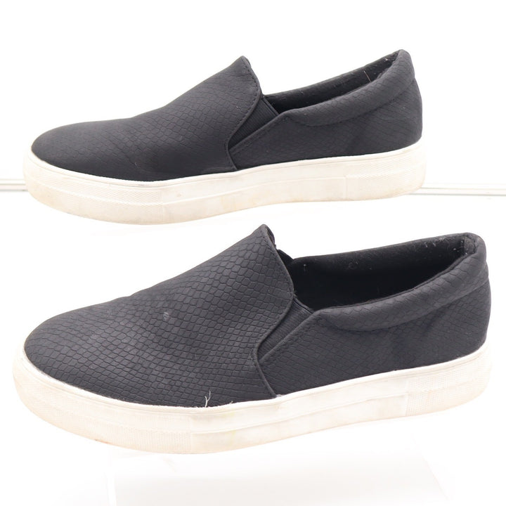 Soda Womens Black Snakeskin Textured Slip On Sneakers Platform Shoes Size 10
