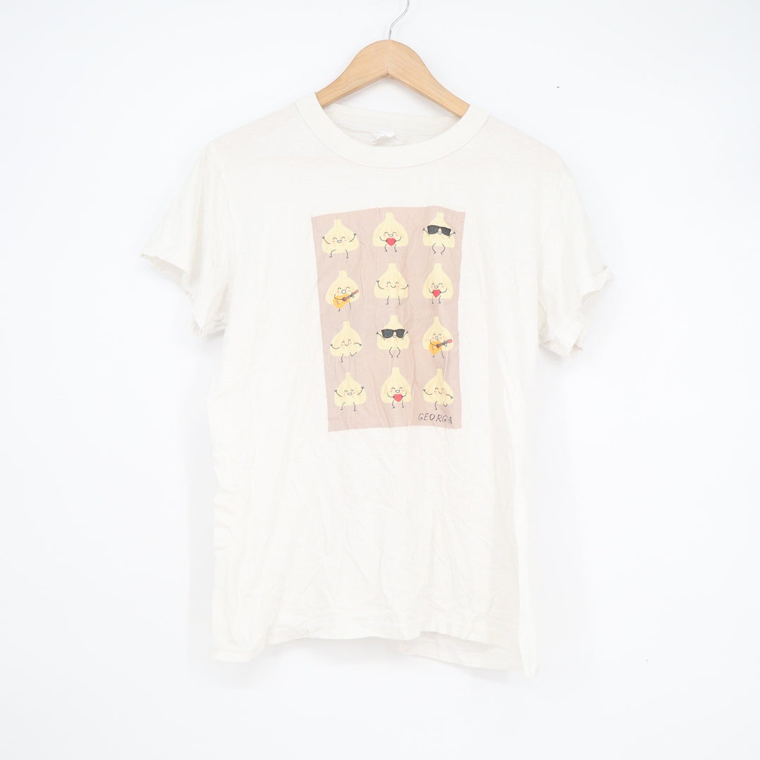 Doni Georgia Garlic Khinkali Graphic T-Shirt White Cotton Spain Size 60 Mens S