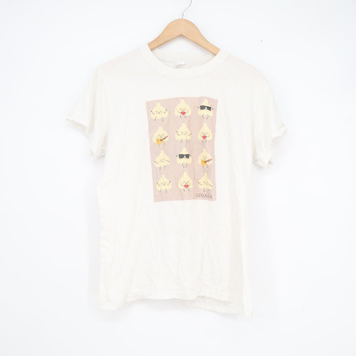 Doni Georgia Garlic Khinkali Graphic T-Shirt White Cotton Spain Size 60 Mens S