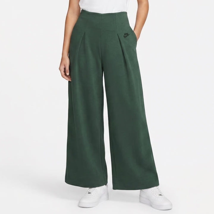 Nike Womens Tech Fleece Wide Leg Pleated Pants Forest Green XS