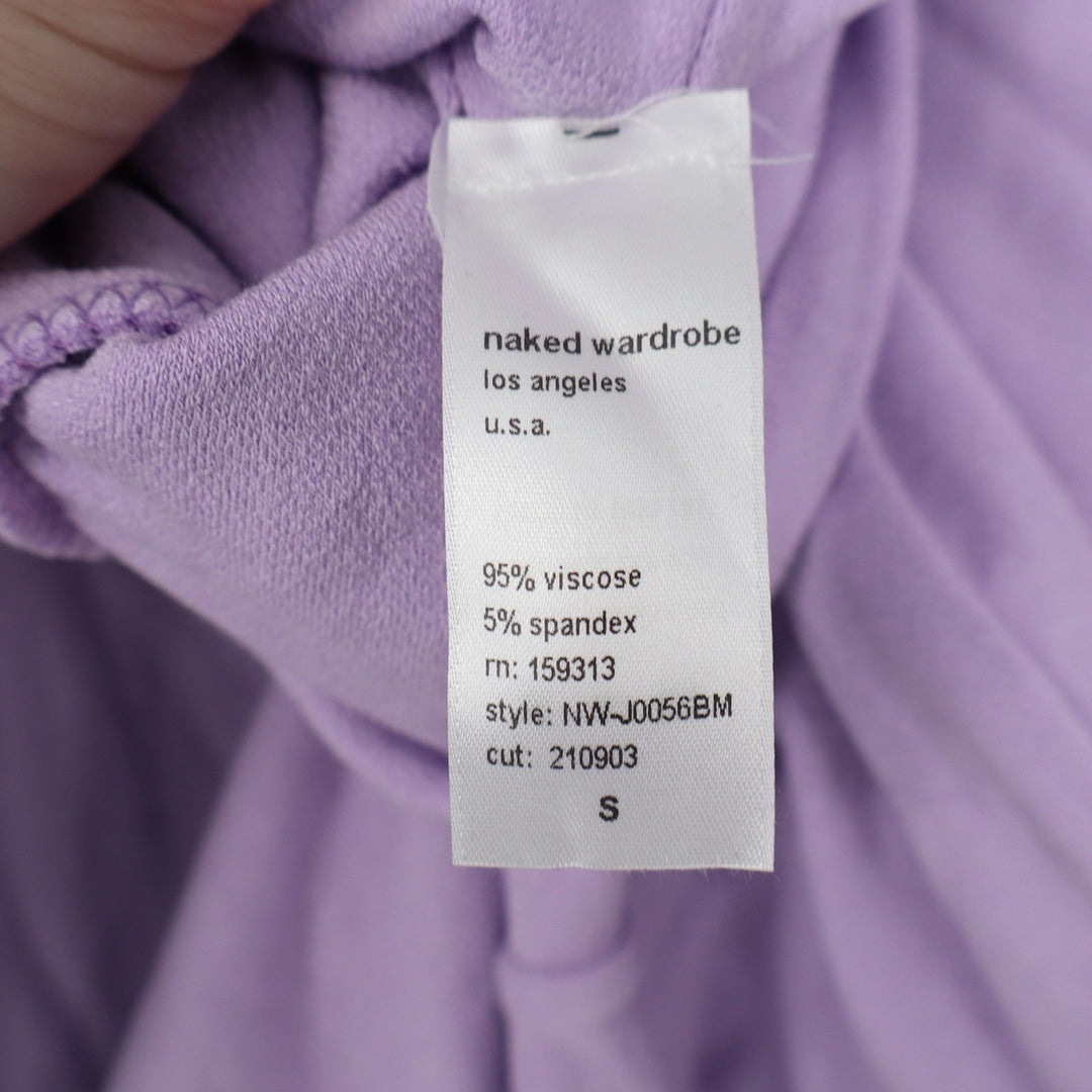 Naked Wardrobe Baby Mama Lavender Mock Neck Sleeveless Romper Small