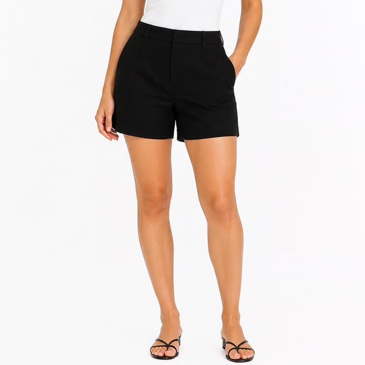 Coldwater Creek Natural Fit Black Cotton Stretch Bermuda Shorts Womens 16