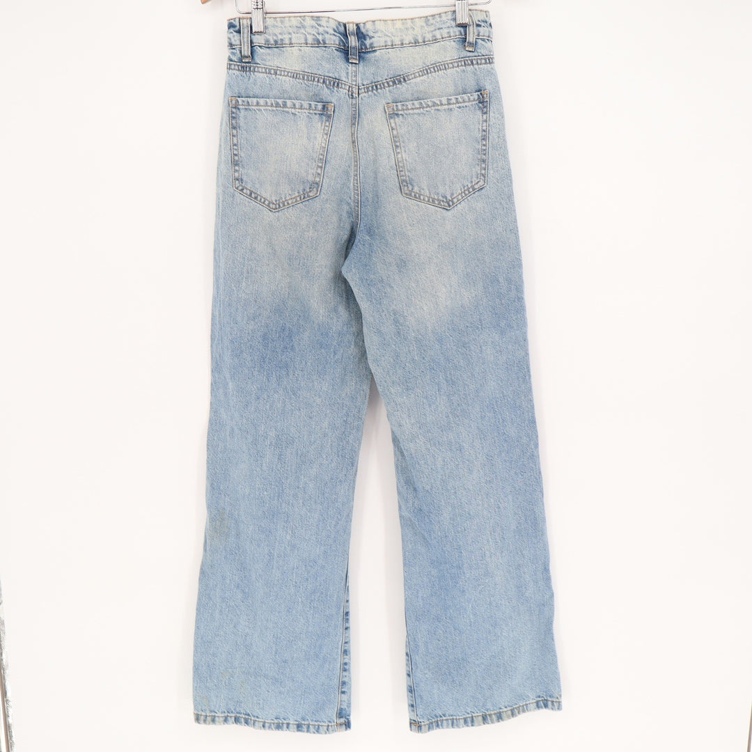 RSQ Womens Distressed Straight Leg Jeans Light Wash Organic Cotton Size 26