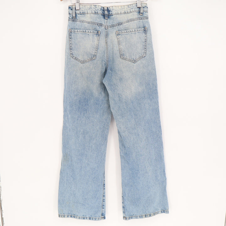 RSQ Womens Distressed Straight Leg Jeans Light Wash Organic Cotton Size 26