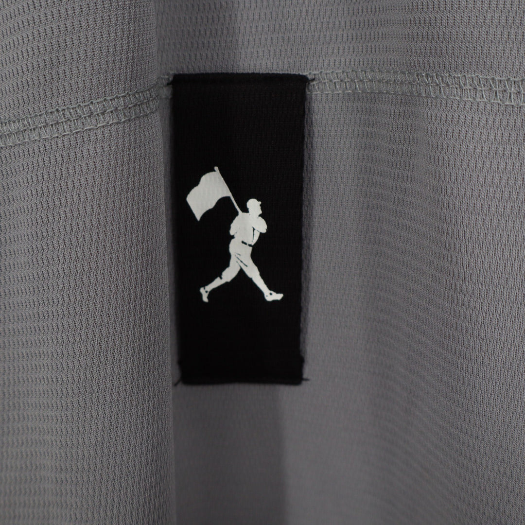 Baseball Bat Bros Mens BP Tee Grey Quarter Zip Short Sleeve Hoodie Medium